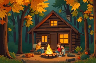 Películas familiares en una cabaña en el bosque